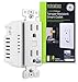GE 14288 Enbrighten Z-Wave Plus Smart Receptacle, Works with Alexa, Google Assistant, Tamper-Resistant, 1 ZWave 1 Always On Outlet Hub Required, White primary