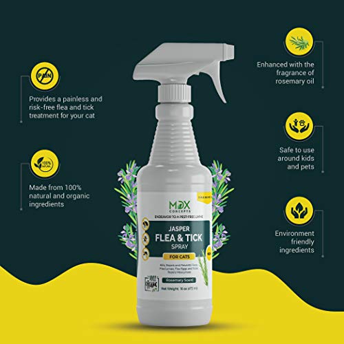 mdxconcepts Organic Flea and Tick Control Spray for Cats Made in USA