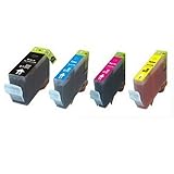 4-Pack Non-OEM Ink with Chip Compatible for Canon PGI-5BK CLI-8 Pixma iP3300 iP3500 MP510 MX700