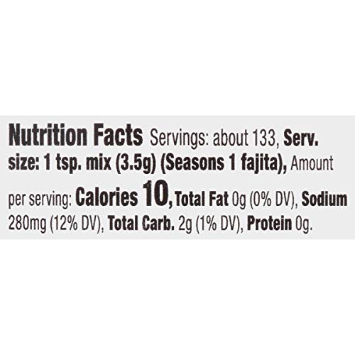 McCormick Organics Fajita Seasoning Mix (Gluten Free, NonGMO), 16.5 oz