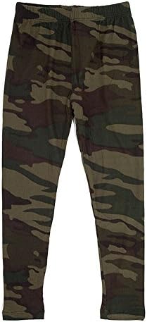 Expert Design Girl's Kid Size Stretchable Full Length Leggings - Printed Solid Colors Flower Aztec Cartoon Stripe Camo