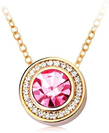 Angelic Light Pendent In Pink with Swarovski® Austrian Crystal and 18K Gold Plated Chain