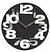 3D Big Digit Modern Contemporary Kitchen Office Home Decor Wall Clock Black