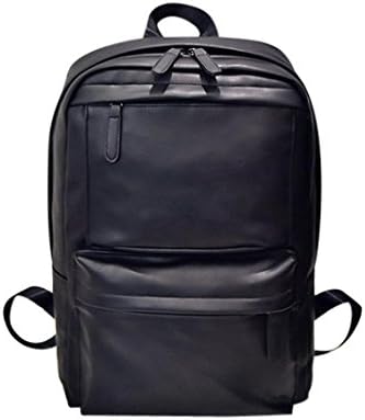 Cinhent Backpacks Men's Women's Business Travel Leather Laptop Satchel, Travel Daypack,Students Back To School Rucksack Bag (Black)