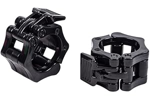 Pair of 2-Inch Olympic Barbell Clamps - High-Strength ABS Locking Collars for Weightlifting, Crossfit, Powerlifting, Secure Q