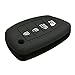 Coolbestda Rubber 4buttons Flip Key Fob Remote Cover Case Protector Holder Keyless Entry for Hyundai Sonata Santa Fe Tucson Black