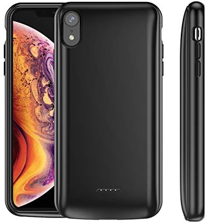 Battery Case Compatible iPhone XR,Snowpink 5000mAh Rechargeable Portable Power Charging Case Extended Battery Pack Protective Charger Cover Compatible iPhone XR (6.1-inch)-Black