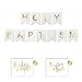 Andaz Press Shiny Gold Foil Paper Pennant Hanging Banner with Gold Party Signs, Holy Baptism, White, Pre-Strung, No Assembly Required, 1-Set