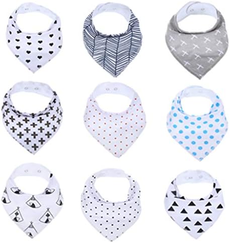 9Pcs/Lot 12 Styles Newborn Burp Bandana Bibs 100% Cotton Soft Kids Toddler Triangle Headband Bib Cool Accessories Baby Saliva Towel Four Months Wearable