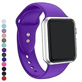 a8Miss Apple Watch Band, Silicone Replacement Iwatch Bands Series 1, Series 2,Series 3 (42mm M/L, Purple)