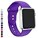 a8Miss Apple Watch Band, Silicone Replacement Iwatch Bands Series 1, Series 2,Series 3 (42mm M/L, Purple)