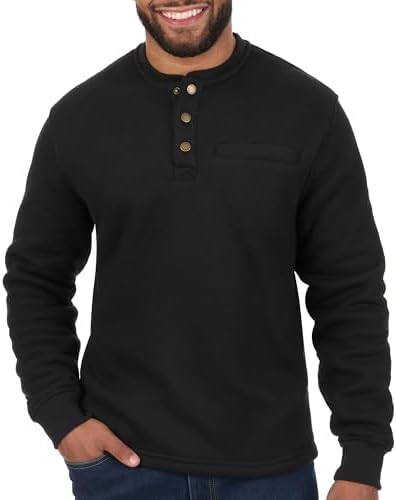 Smith's Workwear Mens Sherpa Bonded Thermal Henley Pullover Jacket