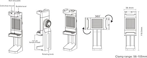 image for Kiwifotos Cell Phone Tripod Mount Adapter Smartphone Tripod Holder Cli