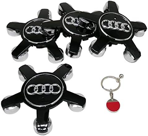 Lhfacc Audi Wheel Center Hub Cap Cover Emblem Badge Black Sets of 4 for A3 A4 A5 A6 A7 A8 Q5 R8 S4 S5 S6 TT A3 S3 Q3 Q5