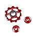 Derailleur Pulley 11T CYSKY Rear Derailleur Jockey Wheel Fit for Road Bike, Mountain Bike, MTB, BMX (2 Pack, Aluminum Alloy, Red)