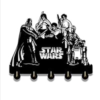 XIAMUXI Starwars Wooden Hanger Unique Gift Clothes Hat Key Hook/Coat Rack/Wall Hook Home Decoration Wall Stickers Kitchen Bathroom Towel Hook,Black