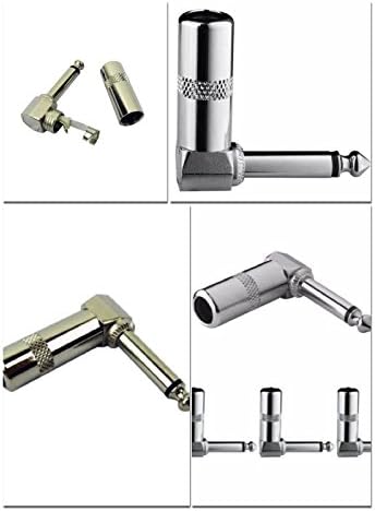 90 Degree right angle 6.35mm 1/4" male Mono TS phone jack plug audio adapter