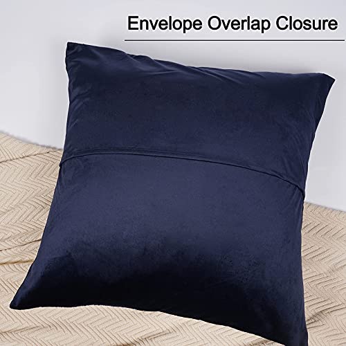 PHF Wrinkled Velvet Euro Sham, 26"x 26", No Insert, 2 Pack Texture Euro
