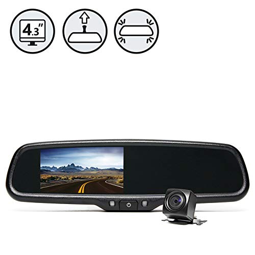 Rear View Safety RVS-770718 Black Rear View Camera System (One (1) Camera Setup with Mirror Display)