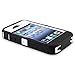 Generic Body Armor Silicone Hybrid Cover Hard Case for iPhone 4/4s - Non-Retail Packaging - Black/White