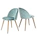 GreenForest Dining Chairs Set of 2, Modern Velvet Accent Leisure Side Chairs with Metal Legs for Living Room, Green