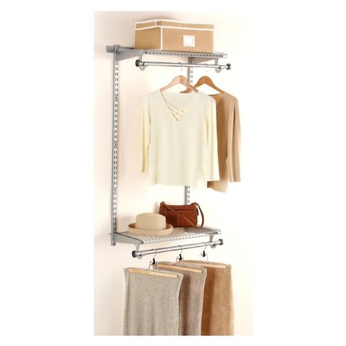 Rubbermaid Configurations Add-On Shelving and Hanging Clothes Kit, Titanium, 48", FG3H9200TITNM
