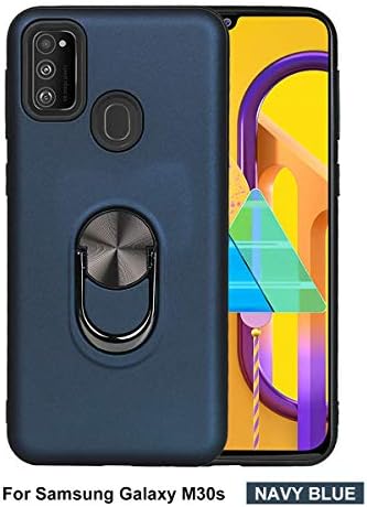 Jeack Case for Samsung Galaxy M30S case Soft Silicone+Hard Plastic Material Suitable for Automotive Magnet Brackets 360 Degrees Ring Bracket Multi-Function Protective Shell Bumper case