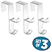 mDesign Over The Door Organizer Hooks for Coats, Hats, Robes, Towels - Set of 3, Double Hook, Clear