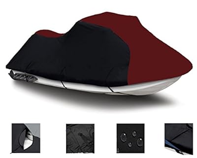 BLACK/BURGUNDY , 600 DENIER BombardierSea-Doo Wake 1552012 Jet Ski PWC Watercraft Cover