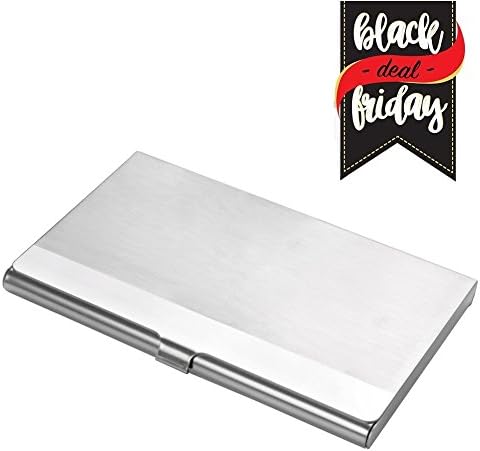 Mini Card Holder | Stylish Durable Stainless Material Business Card Holder | Anti-Rust Card Holder with Fashion Taste and Professional Impression | Silver | 1560
