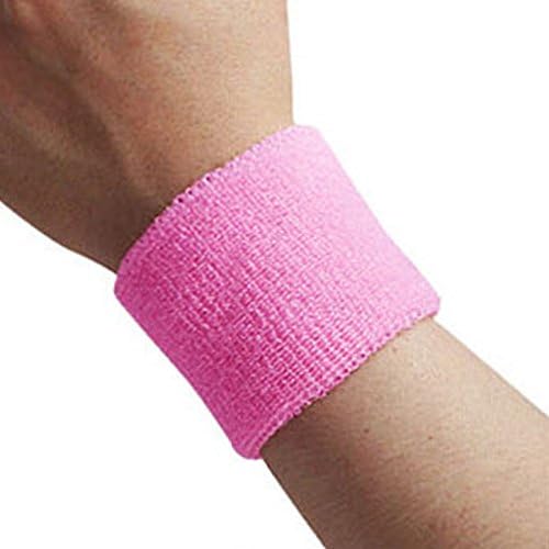 Colorful Cotton Sport Wristbands for Men and Women - 3" Athletic Terry Cloth Sweatbands in Neon Colors - Wrist Sweat Bands for Tennis, Basketball, Running, Gym (1 Pair)