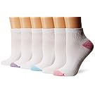 Hanes Women's Big-Tall 6 Pack Comfort Blend Ankle Extended Size Sock, Pink,Extended 10-12/Shoe 8-12
