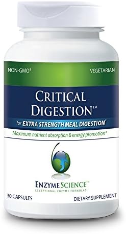 Enzyme Science - Critical Digestion, High Potency Support for Digestion and Help Reducing Gas, Bloating, Indigestion and Irregularity with 1 Billion CFU Probiotics, Vegetarian, 30 Capsules (FFP)
