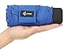 Travel Umbrella with Waterproof Case - Small, Compact Umbrella for Backpacks, Purses, Briefcases or Cars - Versatile, Unisex Design - Made with Water-Resistant Pongee Fabric - Premium Quality - Blue