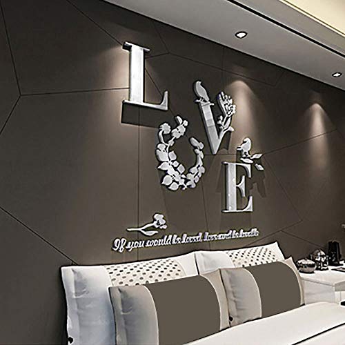 Iusun Wall Sticker D Leaf LOVE Wallpaper Removable DIY Mural Paper Decoration for Room Home Nursery Bedroom Office Supplies Decal - Ship From USA (White) - Thumbnail 3