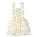 WEIJU Baby Girls Rustic Lace Layer Dress,Ivoy White,S