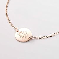 Custom Monogram Bracelet-Personalized 1/2 inch-Interlocking-Wedding-Bridesmaids Gift-14k Gold Filled,Rose ,Sterling Silver-CG274B_0.5