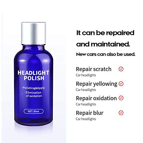 Clacce Autoscheinwerfer Polieren Flüssige Flüssigkeit Langlebiges Reparatur und Reparaturmittel für Vergilbung, Kratzer, Oxidation des Auto Scheinwerfer (blau)