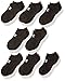 Under Armour Boys Charged Cotton 2.0 No Show Socks (8 Pack), Medium, Black