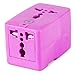 Yubi Power Dual Outlet Travel Adapter with 2 Universal Outlets - Built in Surge Protector and Neon Light Indicator - Foldable Prongs for Type A, C, G, and I Outlets | Works in 150+ Countries