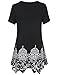 Tunic Tops Short Sleeve,Laksmi Womens Printed Asymmetrical Hem Tee Shirts For Summer,Black X-Large