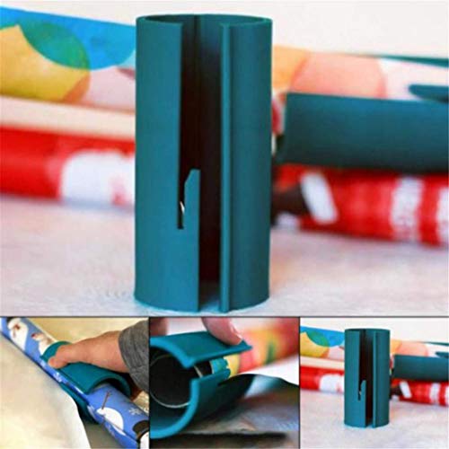 Sliding Wrapping Paper Cutter for Christmas and Birthdays, Unique Christmas Wrapping Paper Cutter Tool, Safer Easier Cuts Perfect Line Wrapping Paper Roll Cutter, Organizer of Gift Wrap Rolls (Green) - Thumbnail 6