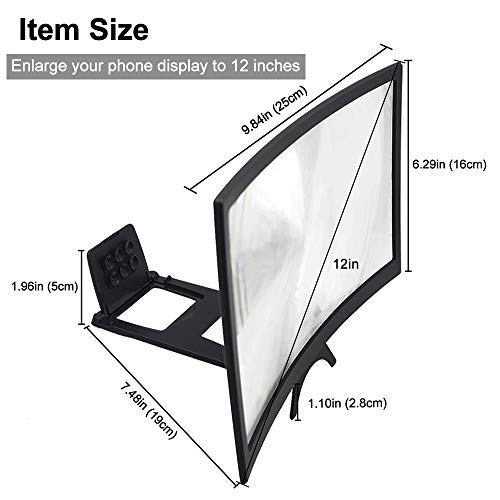 image for GLISTON 12'' 3D Screen Magnifier for Cell Phone, Curved 3D Phone Scree