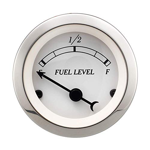 MOTOR METER RACING Classic Series Instruments Fuel Level Gauge 52mm 2-1/16" 240-33 ohms White Dial Black Needle - Thumbnail 6