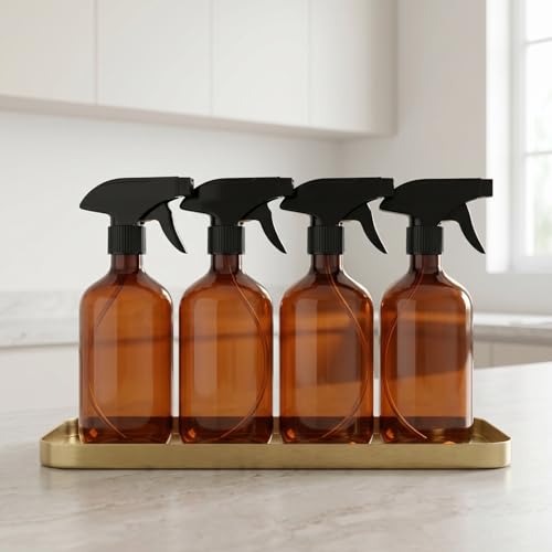 Baluue 4PCS 500ml PET Plastic Spray Bottles – Refillable Empty Transparent Water Spray Bottle for Hair, Cleaning, Garden, Beauty, Travel – Leak-Proof Container with Trigger Sprayer