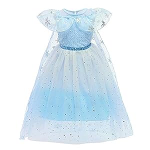 Meisjes-prinsessenjurk Elsa Anna sneeuwkoningin jurk ijskoningin jurk voor kinderen, tule kostuum, Kerstmis, Halloween…
