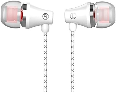 Mobile phone headset in-ear earplugs movement running heavy bass line control headphones with mic