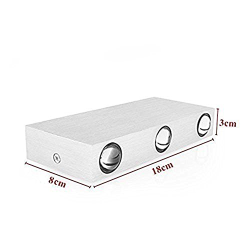 [- Glighone 6W LED Wandleuchte Innen Up Down modern Wandlampe aus Aluminium für Wohnzimmer Sch