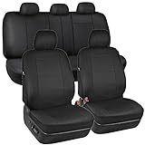 BDK Solid BlackSynthetic Leather Seat Covers