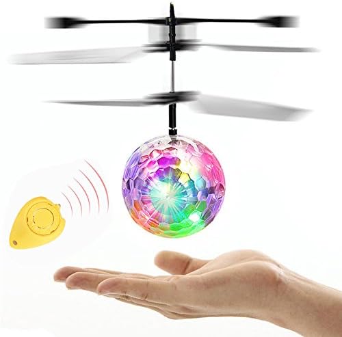 Xander Flying RC Colorful LED Flashing Ball - Motion-Sensitive Aircraft Helicopter - Unlimited Infrared Remote Induction Toy (B)